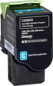 Lexmark C2325/C2425/C2535/MC2325/MC2425/MC2535/MC2640 Cartouche de toner cyan d&rsquo;origine – C232HC0
