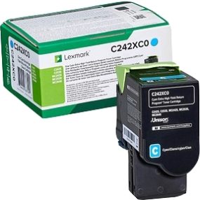 Lexmark C2425/C2535/MC242525/MC2535/MC2640 Cartouche de toner cyan d&rsquo;origine – C242XC0