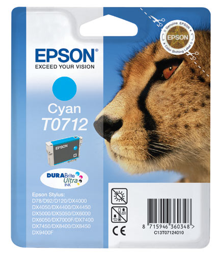 Cartouche d'encre cyan originale Epson T0712 - C13T07124012
