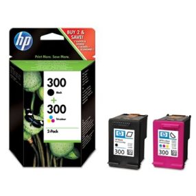Pack de 2 cartouches d&rsquo;origine HP300 noire + couleur – CN637EE