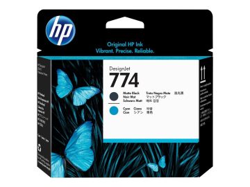 Tête d&rsquo;impression originale HP 774 – Noir mat, Cyan – P2W01A