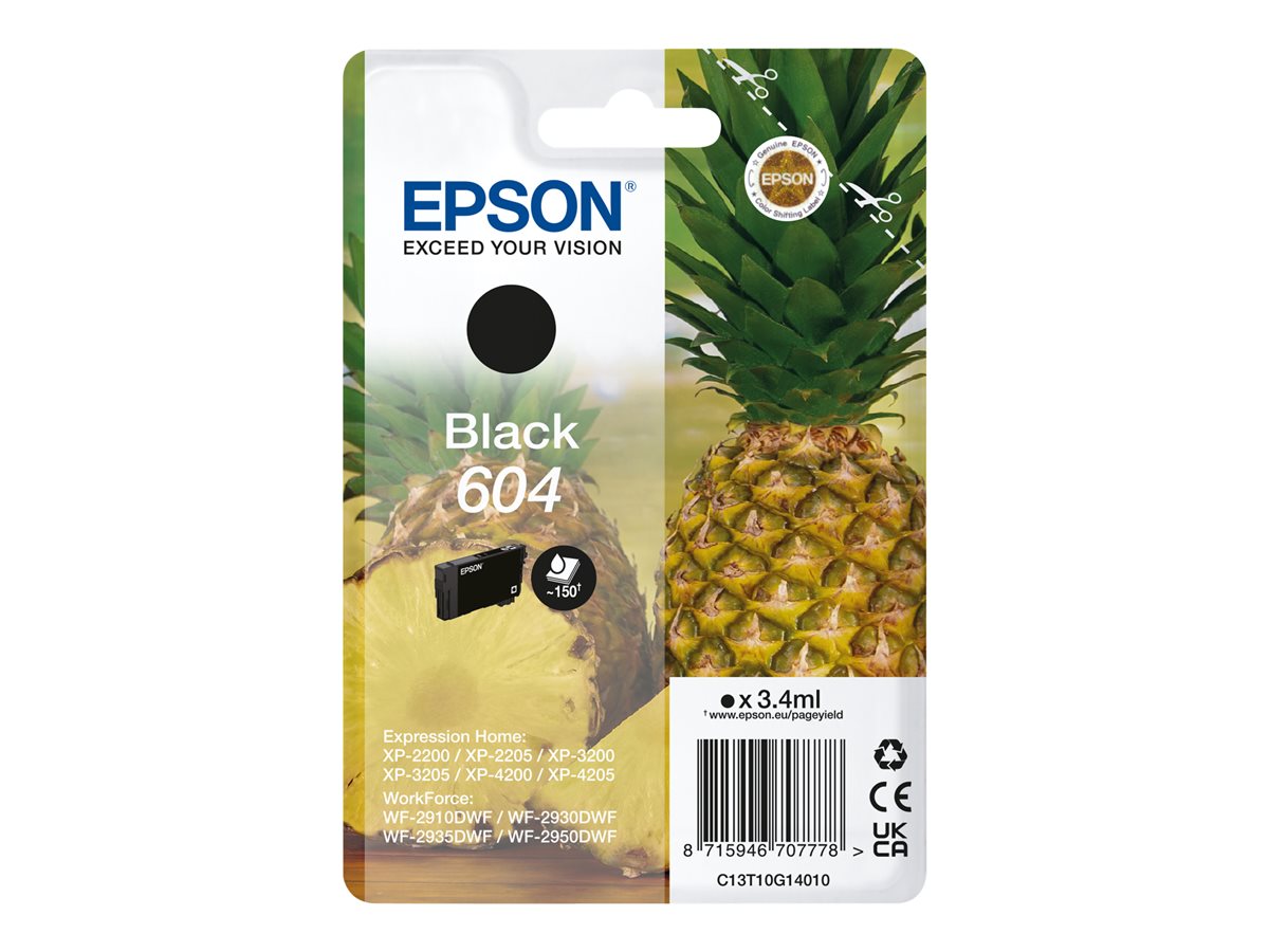 Cartouche d'encre originale Epson 604 noire - C13T10G14010