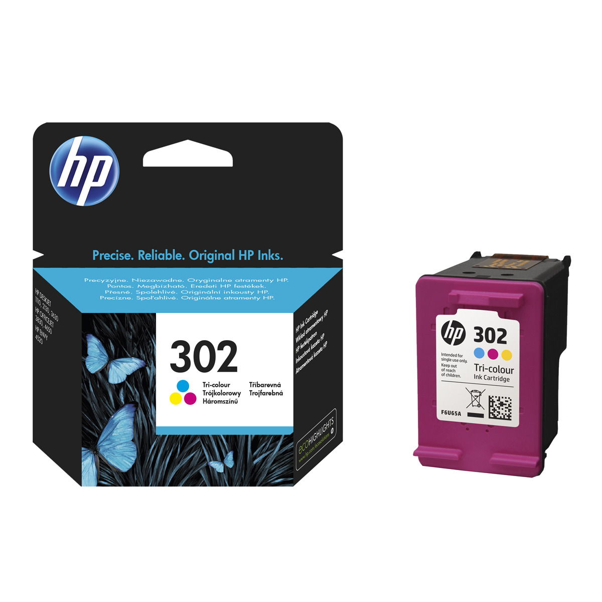 Cartouche couleur d'origine HP302 - F6U65AE