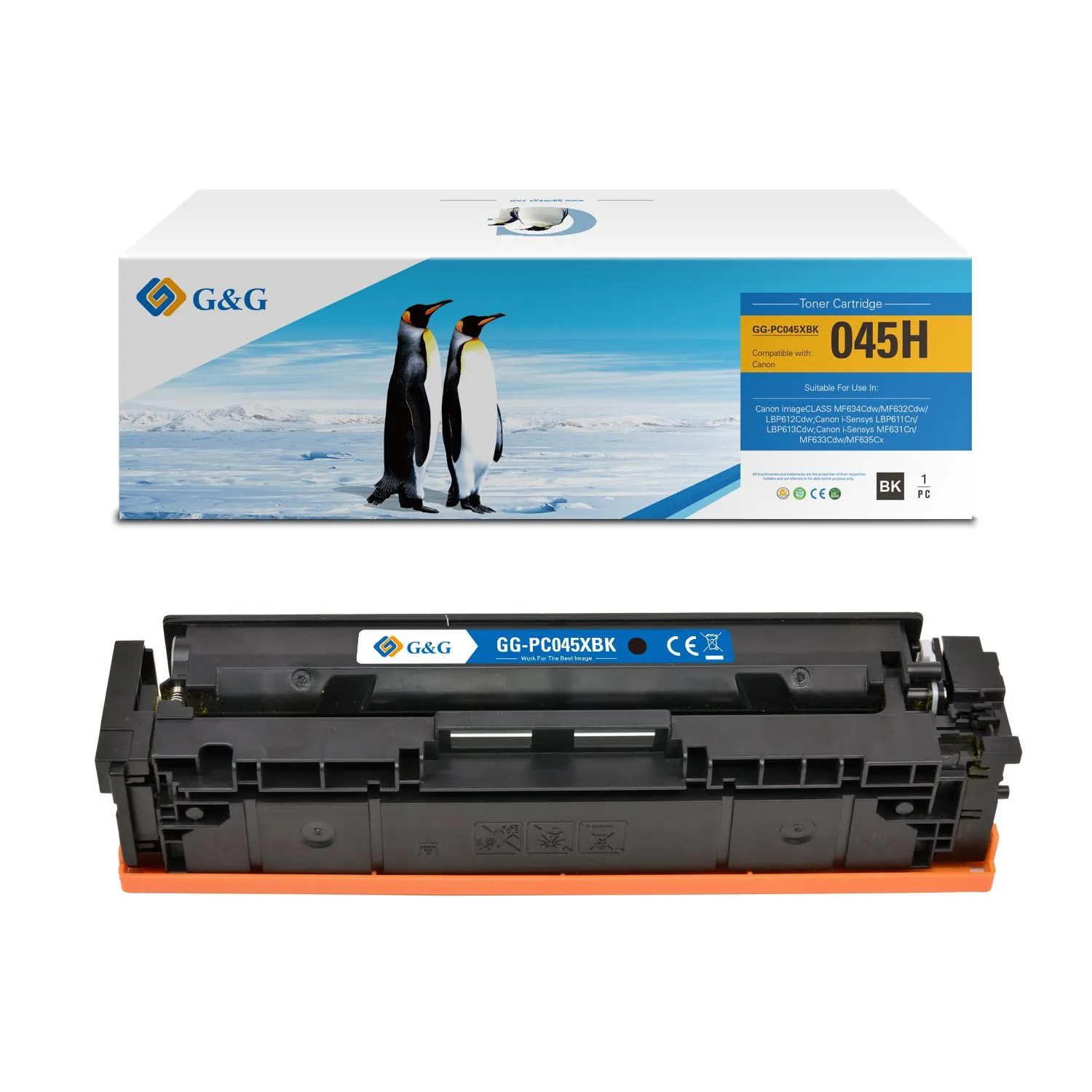 Toner Premium marque G&G compatible Canon 045H - 1246C002 - Noir