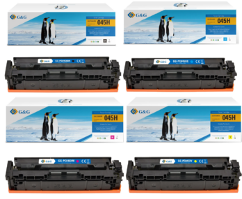 Pack de 4 toners Premium marque G&G compatibles Canon 045H – 4 couleurs