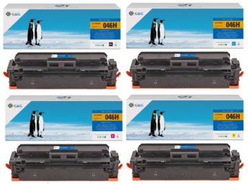 Pack de 4 toners Premium marque G&G compatibles Canon 046H – 4 couleurs