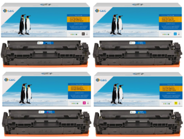 Pack de 4 toners Premium marque G&G compatibles Canon 054H – 4 couleurs