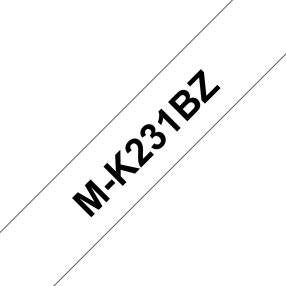 Brother MK231BZ Ruban adhésif générique non laminé – Texte noir sur fond blanc – Largeur 12 mm x 4 mètres