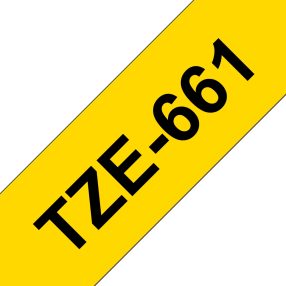 Brother TZe661 Ruban adhésif laminé générique – Texte noir sur fond jaune – Largeur 36 mm x 8 mètres