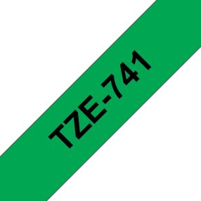 Brother TZe741 Ruban adhésif laminé générique – Texte noir sur fond vert – Largeur 18 mm x 8 mètres