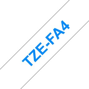 Brother TZeFA4 Ruban adhésif textile générique – Texte bleu sur fond blanc – Largeur 18 mm x 3 mètres