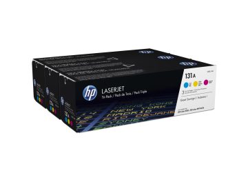 HP CF211A/CF212A/CF213A 3 paquets de cartouches de toner d’origine – 131A