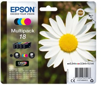 Epson T1806 (18) Pack de 4 cartouches d’encre originales – C13T18064012