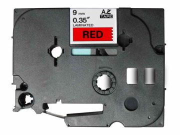 Brother TZe421 Ruban adhésif laminé générique – Texte noir sur fond rouge – Largeur 9 mm x 8 mètres