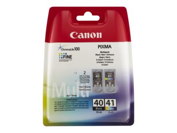 Canon PG40 Noir + CL41 Couleur Pack de 2 cartouches d’encre originales – 0615B043/0615B051