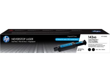 HP W1143A noir 2 packs de kits de recharge de toner d’origine – 143A