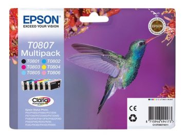 Epson T0807 6 packs de cartouches d’encre originales – C13T08074011