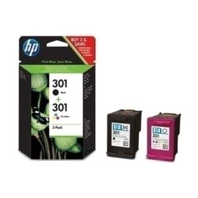 HP 301 Noir + Couleur Pack de 2 cartouches d’encre originales – N9J72AE