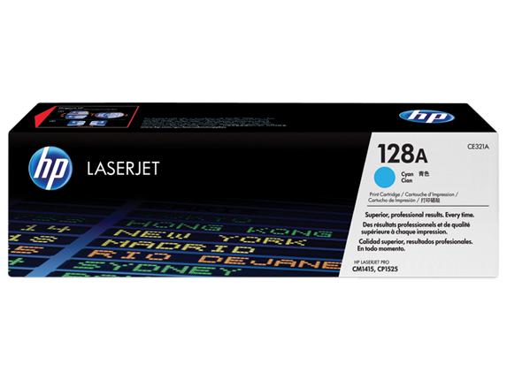 HP CE321A Cartouche de Toner Cyan Originale - 128A