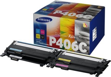 Samsung CLP360/CLX3305 Pack de 4 cartouches de toner originales – CLT-P406C/SU375A