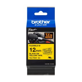 Brother TZeFX631 Original Flexible Laminated Label Tape – Texte noir sur fond jaune – Largeur 12 mm x 8 mètres