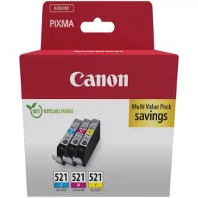 Cartouches d’encre originales Cyan, Magenta et Jaune Canon CL521 3-pack – 2934B015