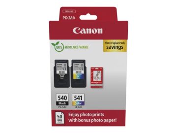 Canon PG-540/CL-541 Pack de 2 cartouches d’encre originales + 50 feuilles de papier photo – 5225B013
