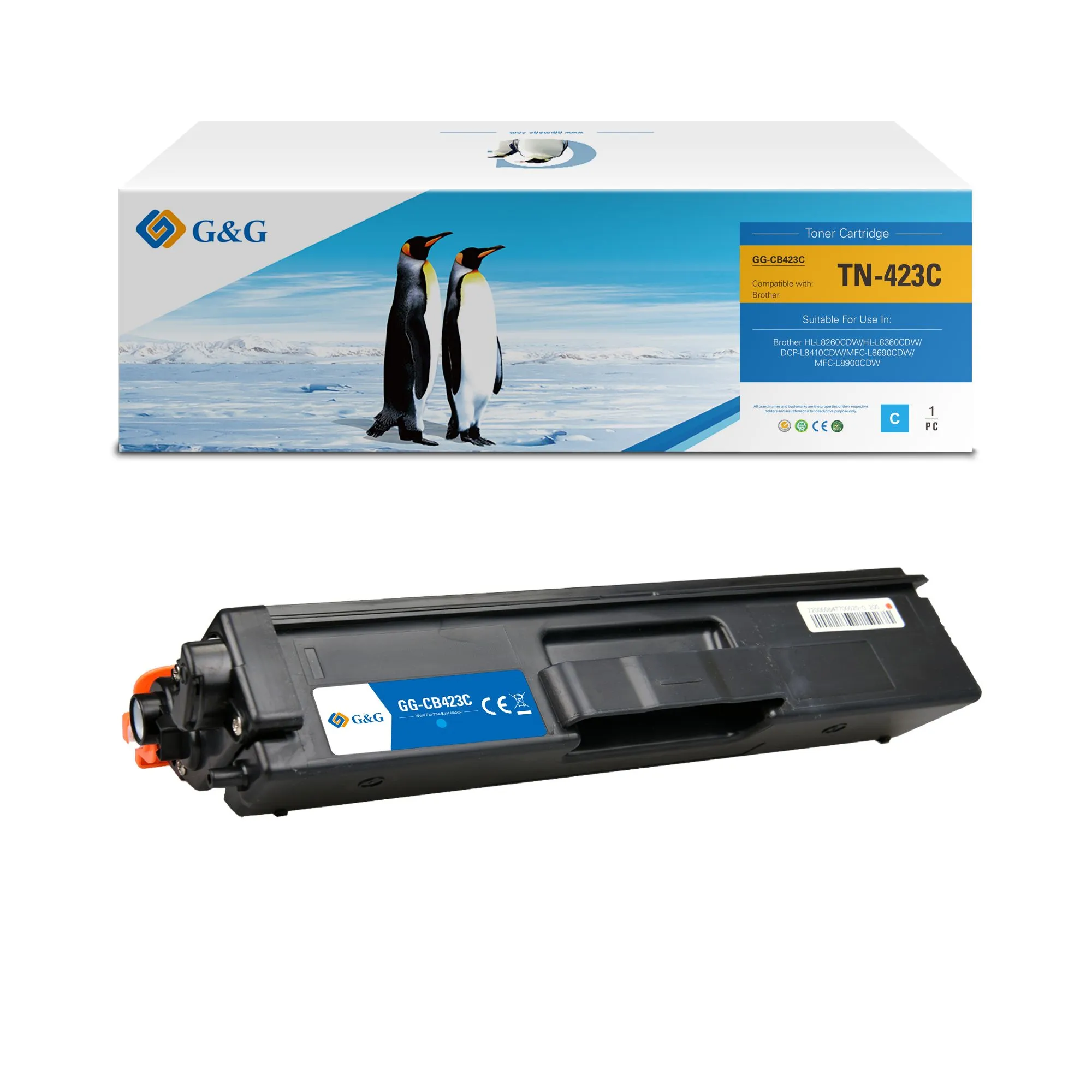 Toner Premium marque G&G compatible Brother TN426C / TN423C / TN421C - Cyan