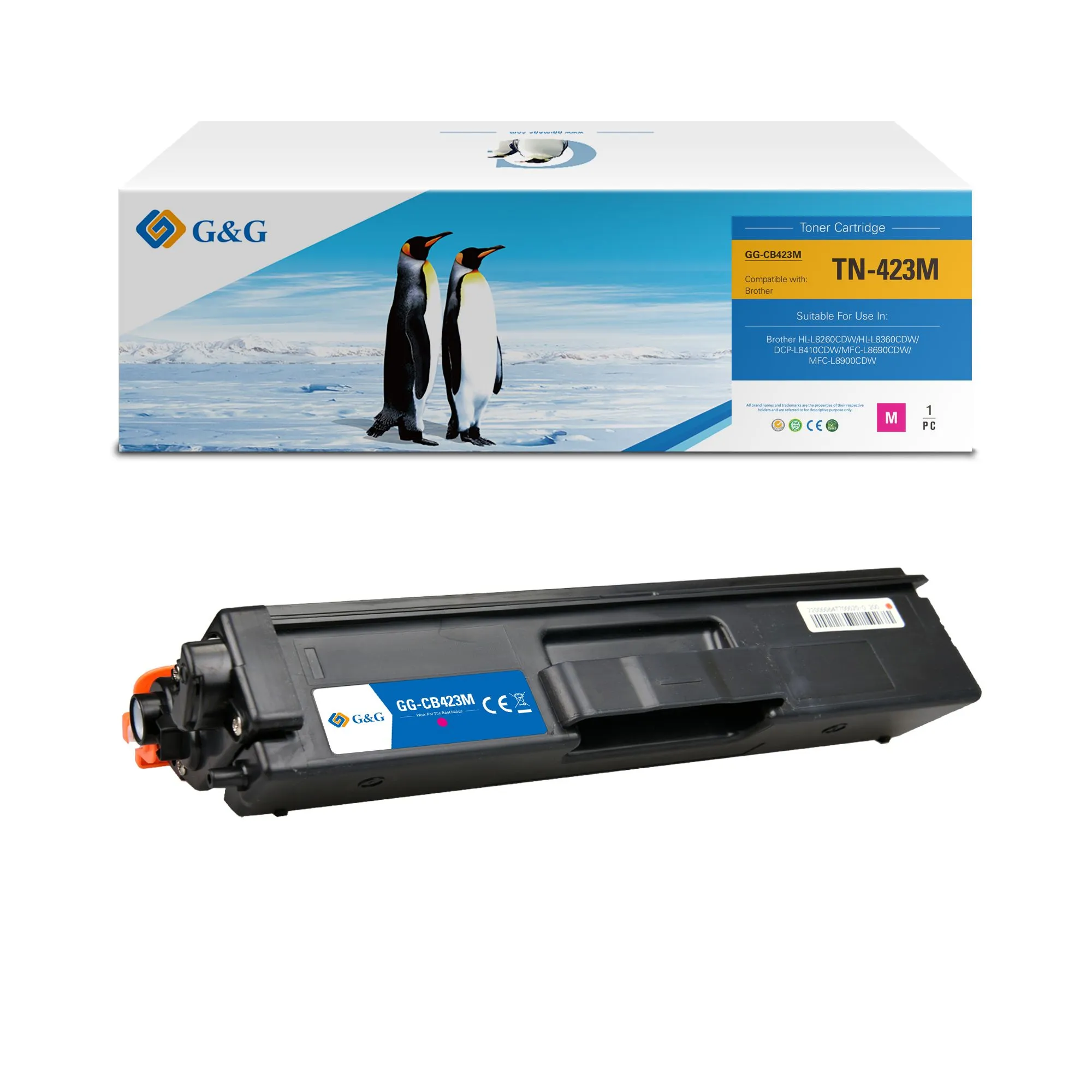Toner Premium marque G&G compatible Brother TN426M / TN423M / TN421M - Magenta