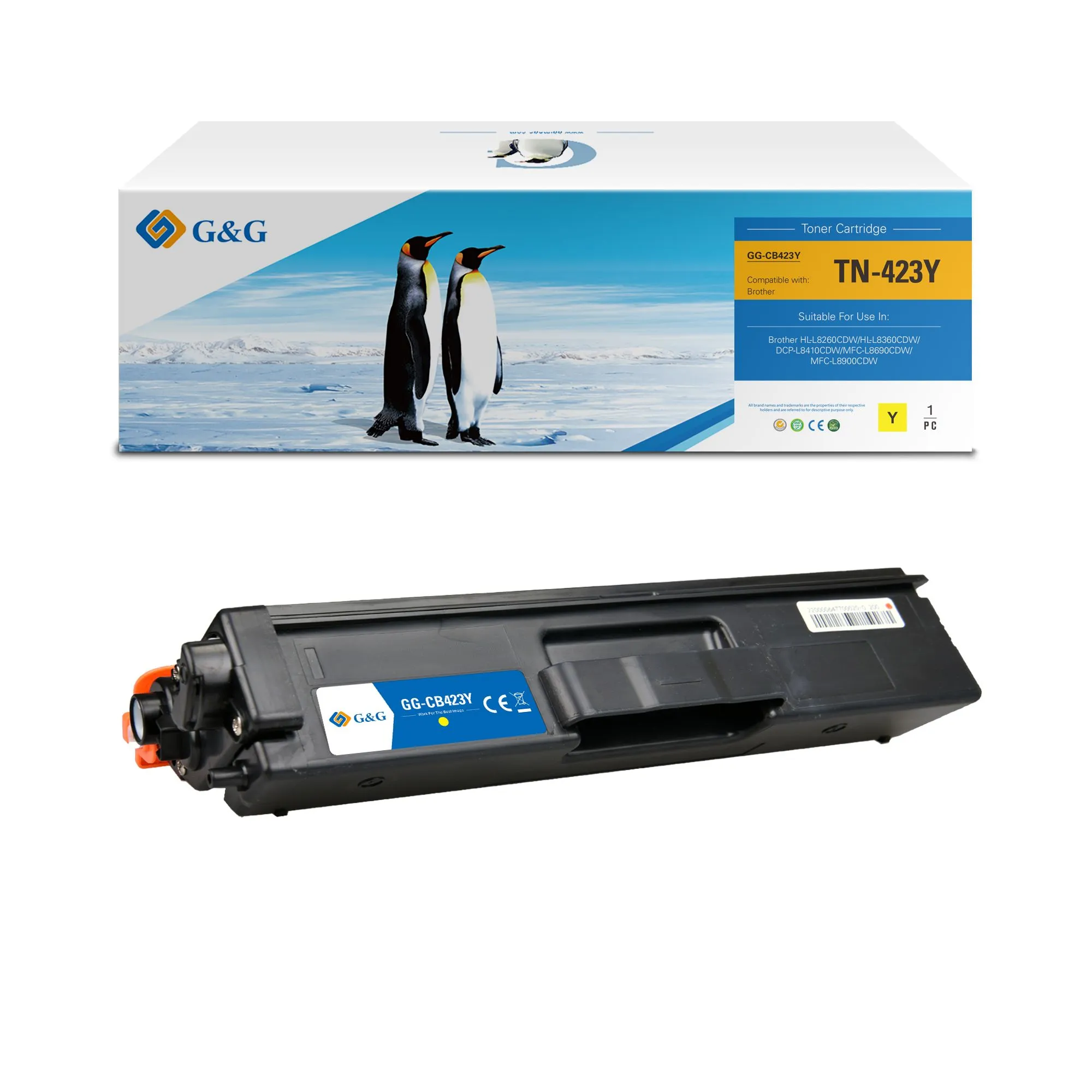 Toner Premium marque G&G compatible Brother TN426Y / TN423Y / TN421Y - Jaune