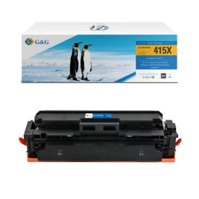Toner Premium marque G&G compatible HP W2030X / W2030A – 415X / 415A – Noir (avec puce d’origine sans niveau d’encre)