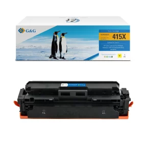 Toner Premium marque G&G compatible HP W2032X / W2032A – 415X / 415A – Jaune (avec puce d’origine sans niveau d’encre)