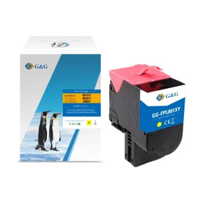 Toner Premium marque G&G compatible Lexmark 80C2SY0 / 80C2SY – 802SY – Jaune