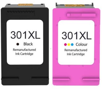 Pack de 2 cartouches compatibles HP 301XL noire + HP301XL couleur
