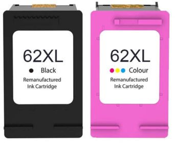 Pack de 2 cartouches compatibles HP 62XL noire + HP62XL couleur