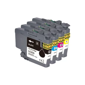 Pack de 4 cartouches compatibles Brother LC 424BK + LC 424C + LC 424M + LC 424Y – Noire + cyan + magenta + jaune