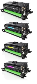 Pack de 4 toners compatibles HP CE340A + CE341A + CE342A + CE343A – 651A – 4 couleurs