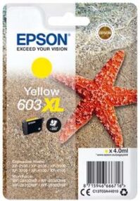Cartouche d’origine Epson 603XL / C13T03A44010 (série étoile de mer) – Jaune