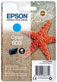 Cartouche d’origine Epson 603 / C13T03U24010 (série étoile de mer) – Cyan