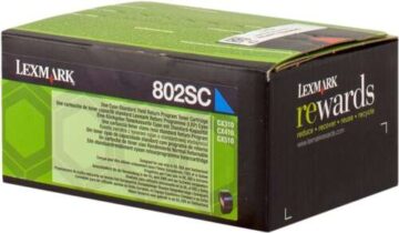 Toner d’origine Lexmark 802SC / 80C2SC0 / 80C2SCE – Cyan