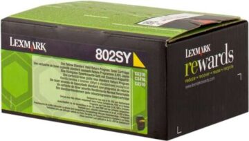 Toner d’origine Lexmark 802SY / 80C2SY0 / 80C2SYE – Jaune