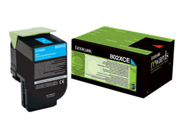 Toner d’origine Lexmark 802XC / 80C2XC0 / 80C2XCE / 80C0X20 – Cyan