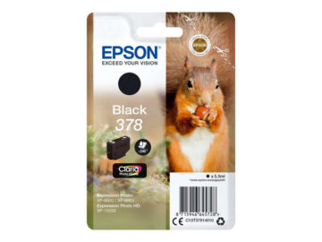 Cartouche d’origine Epson 378 / C13T37814010 (série écureuil) – Noire