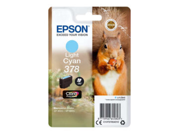 Cartouche d’origine Epson 378 / C13T37854010 (série écureuil) – Cyan claire