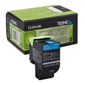 Toner d’origine Lexmark 702HC / 70C2HC0 / 70C2HCE / 70C0H20 – Cyan